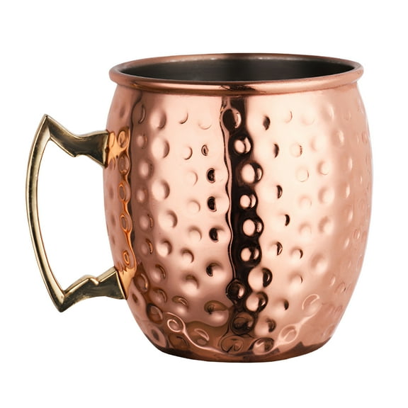 ACDANC Copper Cups,Essential Copper Cup Cocktail Cup,Rolled-Edge Rim Copper Mugs,Rose Gold,530Ml