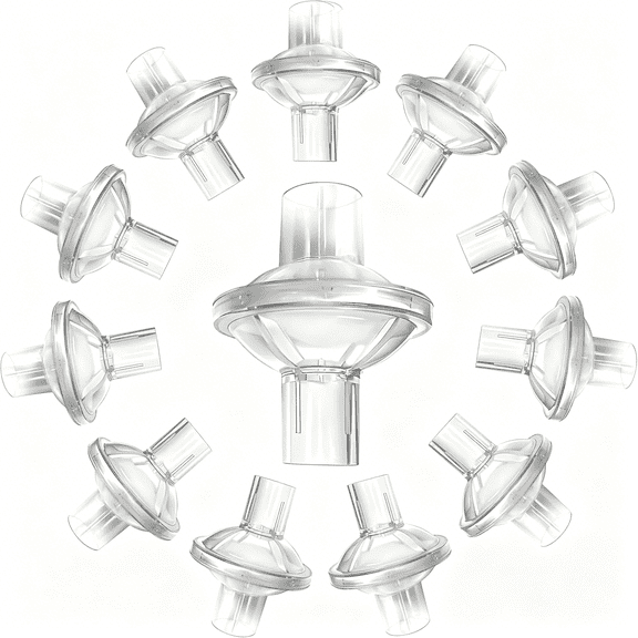 ACDANC Cpap Filters-12 Pcs Universal Cpap Inline Filter for Cpap and Bipap Machines,Cpap Bacteria Filter for All 22Mm&25Mm Tubing,Cpap Supplies