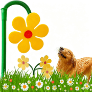 ACDANC Crazy Daisy Sprinkler - 360  Rotating Dancing Crazy Daisy Water Sprinkler for Lawn Garden,Funny Sunflower Water Sprinklers for Dogs Outdoor Play,Irrigation Tool for Yard Watering - Yellow