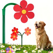 ACDANC Crazy Daisy Sprinkler,360  Rotating Dancing Crazy Daisy Water Sprinkler,Sunflower Lawn Sprinkler for Dogs Outdoor Play,Irrigation Tool for Yard Watering-Red