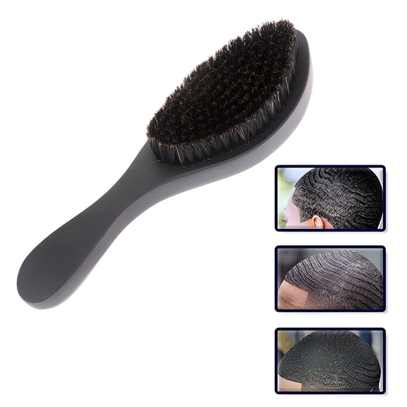 ACDANC Curved Soft Boar Bristle Wave Brush, Wooden Handle Hair and Beard Grooming Tool for Men