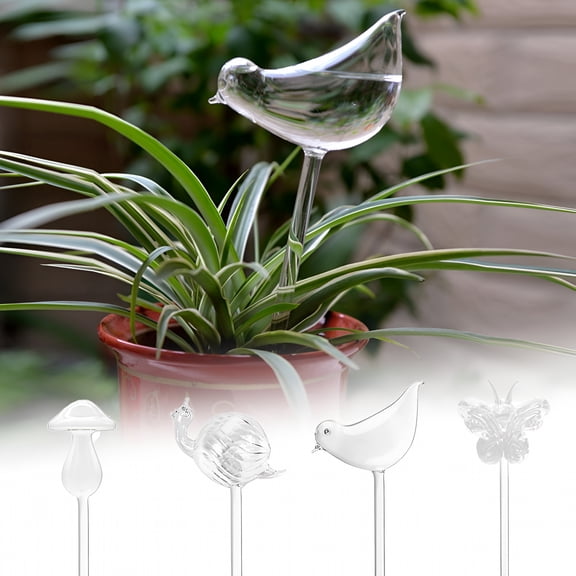 ACDANC Cute Animal Shape Plant Waterer Self Watering Globes Self Watering Spikes,Hand Blown Clear Glass Plant Water Bulbs Devices