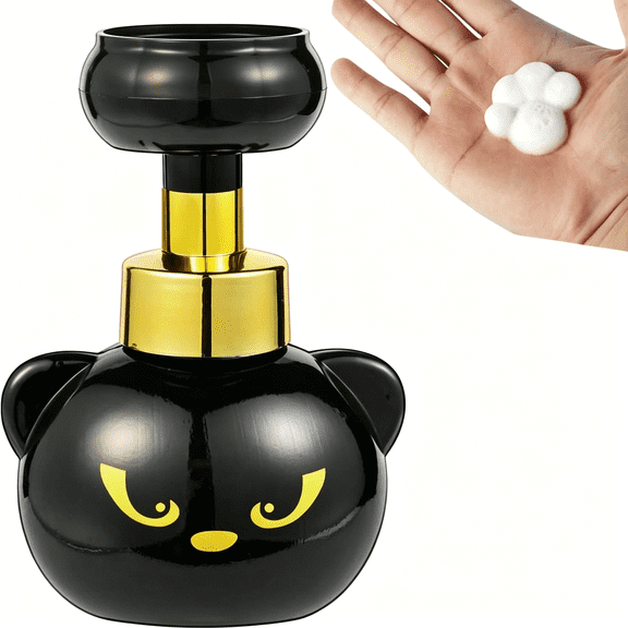 ACDANC Cute Cat Paw Foam Soap Dispenser,Black Foaming Pump Bottle Creates Paw-Shaped Foam,Refillable Eco-Friendly Hand Soap Dispenser for Home,Salon,And Bathroom - Bpa Free