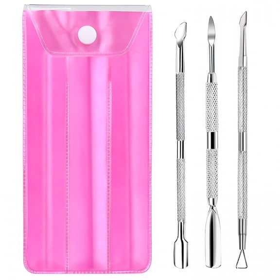 ACDANC Cuticle Pusher, 3PCS Gel Nail Polish Cuticle Remover Nail Cuticle Pusher Stainless Steel Manicure Pedicure Tools Metal Cuticle Peeler Scraper for Fingernails and Toenails