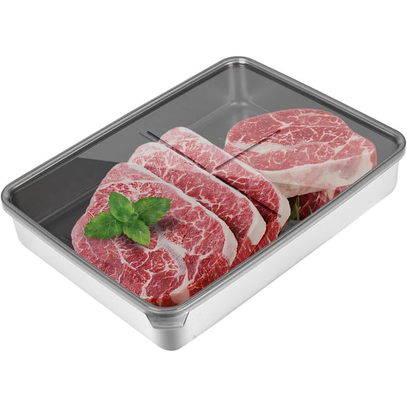 ACDANC Deli Meat Container for Fridge,Bacon Container for Refrigerator304SS Airtight Food Storage Container,Stackable Fridge Organizer with Locking Lid (BPA Free)