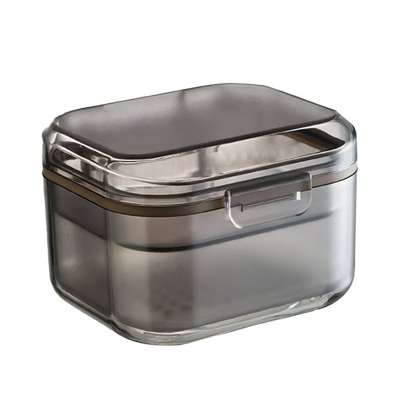 ACDANC Denture Cup,No-Leak Retainer Cleaner Case,Denture Cup for Soaking Dentures Retainers Mouth Guard with Strainer Brush for Traveling