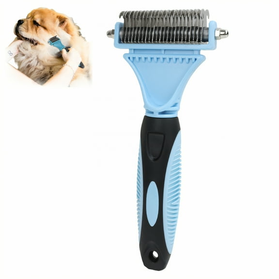 ACDANC Deshedding Dog Brush,Metal Screw Fasteners Undercoat Rake for Dogs,Resistant to Damage Dematting Comb for Dogs,Blue