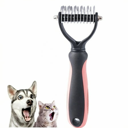 ACDANC Deshedding Dog Brush,Undercoat Rake for Dogs,Dematting Comb for Dogs,Pink1