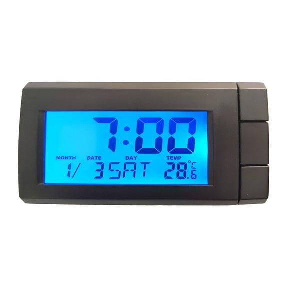 DESIGNICE Digital Clock,Green Numbers Large Display,Convenient Operation Small Clock,Blue