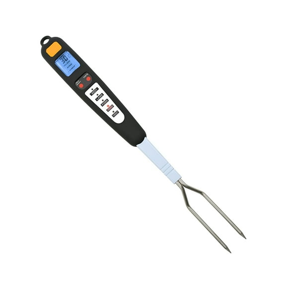 ACDANC Digital Meat Thermometer Fork for Grilling and Barbecue Fast Read Electronic Probes with Ready Alarm Quick Accurate BBQ Temperature Turner for Steak Chicken Hot Grilled Food