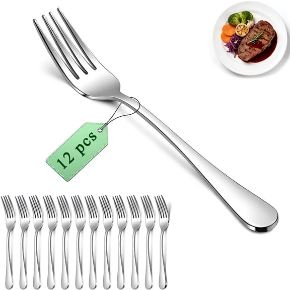ACDANC Dinner Forks Set 12Pcs 7.28",Stainless Steel Table Fork,Dessert Salad Forks,Flatware Silverware Fork for Home Kitchen,Restaurant,Hotel,Dishwasher Safe