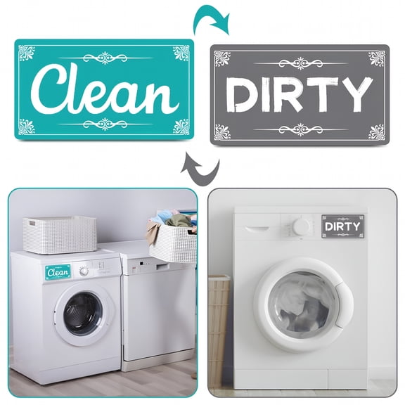 ACDANC Dirty Clean Dishwasher Magnet - Double-Sided - Reversible - Large Letters - Rectangle - Accessories - Refrigerator Washing Machine Microwave Sign - Kitchen Gadgets