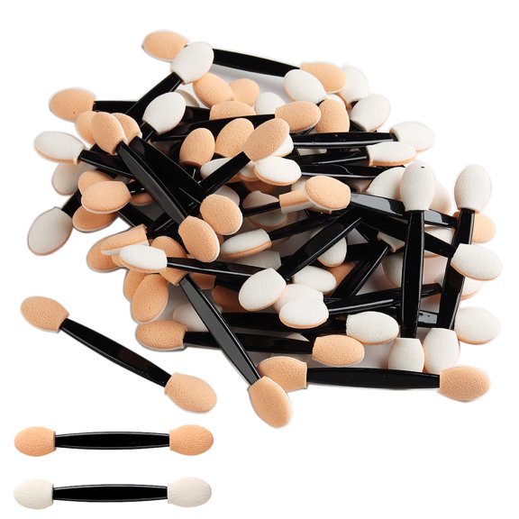 ACDANC Disposable Eyeshadow Applicators,100Pcs Chrome Nail Powder Applicator Brush,Dual Side Eye Shadow Sponge Sticks,Nail Glitter Powder Pigment Pen Brush,Nail Art Applicator Tools