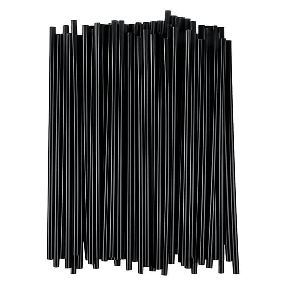ACDANC Disposable Plastic Coffee Stirrer Straw - 10.2" Sip Stir Stick,Coffee&Cocktail Stirrers/Straws Disposable Plastic Sip Stir Swizzle Sticks (Black,100 count)