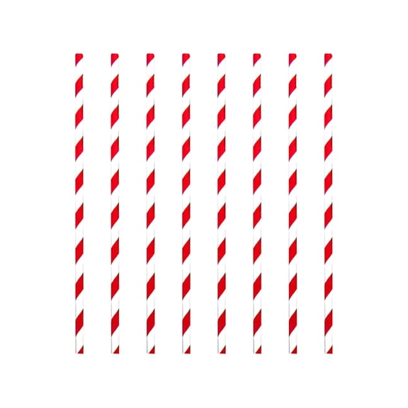 ACDANC Disposable Straws, 10 in Red White Striped Drinking Straws, 10 Pc, Black Party Decorations, Disposable Dinnerware Set, Forks and Spoons Disposable, Party Plates Set, Cake &