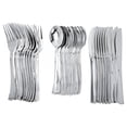 thumbnail image 1 of ACDANC Disposable Tableware Silver Plastic Silverware Utensils Cutlery Dinnerware 10 Sets, 1 of 6