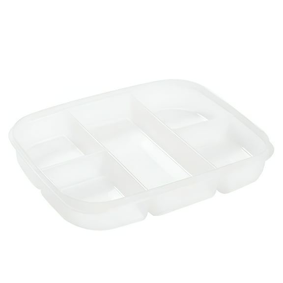 ACDANC Divided Vegetable Tray with Lid - 5 Compartment Snack Container for Fresh Veggies,Relish & Dips - Ideal for Parties and Meal Prep