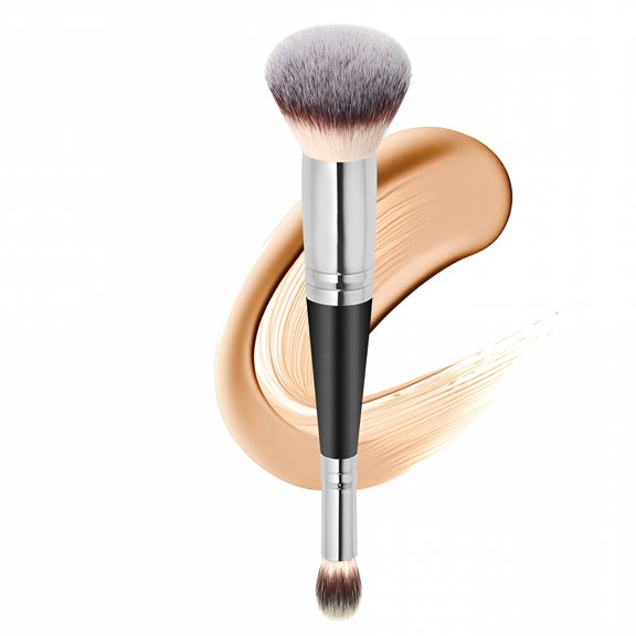 ACDANC Double Ended Foundation Brush for Liquid Makeup, Dual Head Concealer and Base Blending Tool for Flawless Face Application