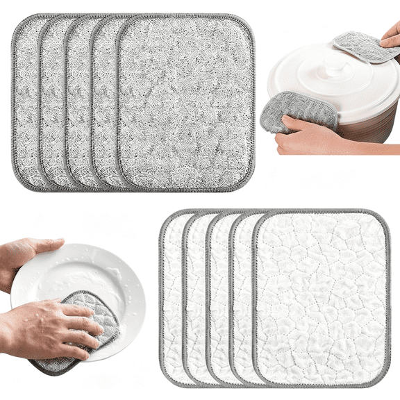 ACDANC Double-Sided Wire Dishwashing Rags,Non Scratch Wire Cleaning Cloths for Kitchen,Reusable Washing Cloths,Multipurpose Wire Dishcloth for Washing Dishes,Sinks,Pots & Pans (10 Pcs)
