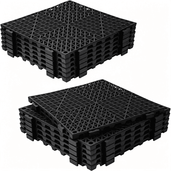 ACDANC Drainage Interlocking Floor Tiles 11.8" X 11.8" Modular Interlocking Cushion Soft Pvc Floor Non-Slip Splicing Waterproof Mat Drain Pool Shower Patio Balcony Bathroom Kitchen Yard