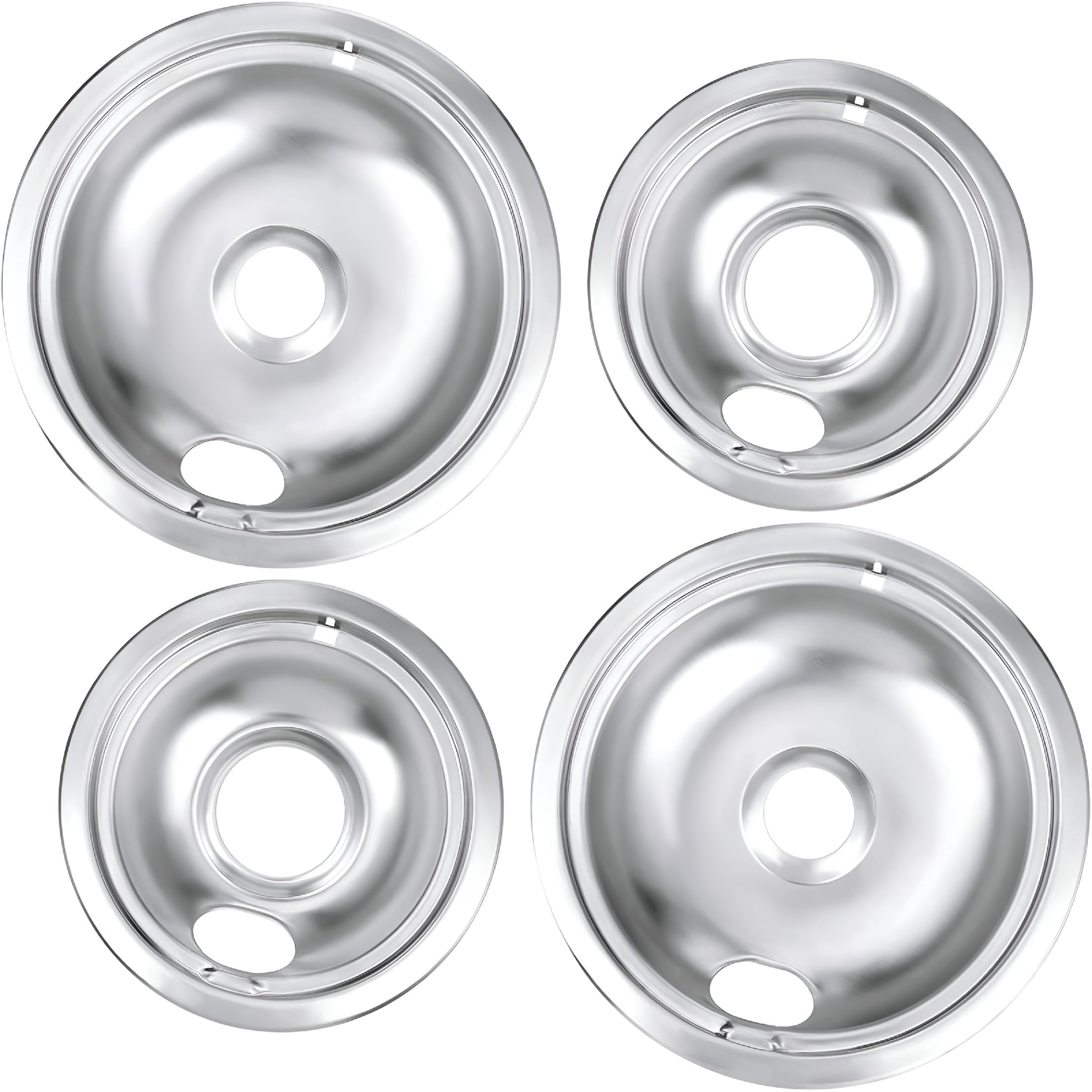 ACDANC Drip Pan Burner Stove Top Chrome Drip Pan,Stove Drip Pans Replacement Compatible for Most Plug-In Electric Ranges,Include 2 * 6In and 2 * 8In