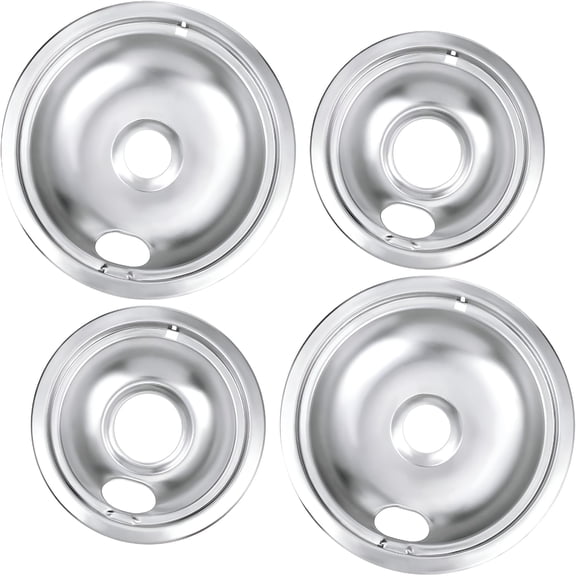 ACDANC Drip Pan Burner Stove Top Chrome Drip Pan,Stove Drip Pans Replacement Compatible for Most Plug-In Electric Ranges,Include 2 * 6In and 2 * 8In
