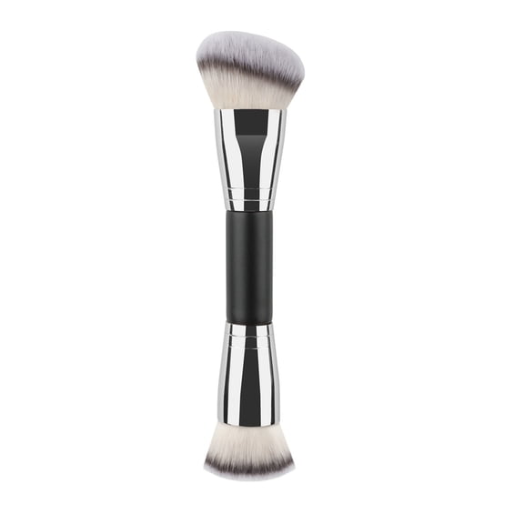 ACDANC Dual-Ended Foundation Contour Brush,Flat Top and Angled Synthetic Bristles for Bronzer Liquid Cream Powder