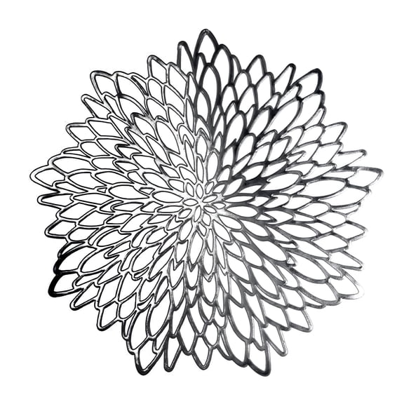 ACDANC Durable PVC Gold Silver Placemats Set of 4,Stylish Heat-Resistant Round Placemat for Kitchen,Dining,and Patio Dcor - Easy to Clean,15-Inch Diameter