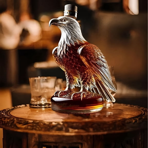 ACDANC Eagle Bottle,Eagle Glass Decanter,Unique Eagle Liquor Bottle for Dad Husband,Animal Statue Funny Bottle for Holidays,Families,Loves,Home Decoration(Style 1)