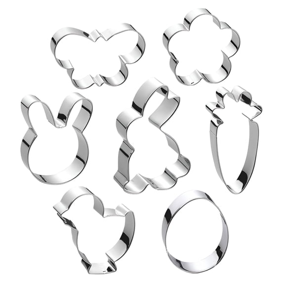 ACDANC Easter Cookie Cutters,7-Piece Carrot Egg Bunny Shapes Metal Stainless Sets for Baking Bunny Cookie Cutter