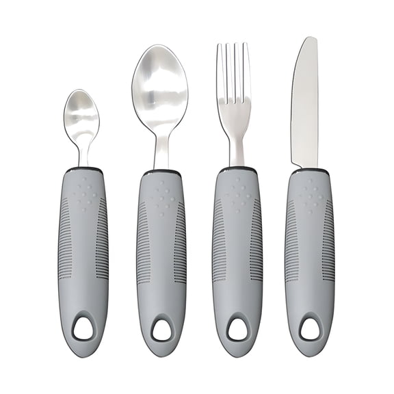 ACDANC Elderly Tableware Proof Silverware Disabled Eating Spoon Built Up Flatware Slip Adaptive Utensils for Adults