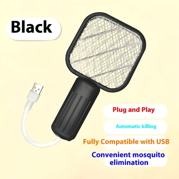 ACDANC Electric Fly Swatter Racket, Handheld Bug Zapper Racket Electric Fly Swatter (Black)