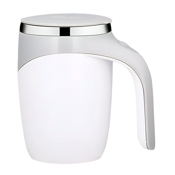 ACDANC Electric Stirring Mixing Cup,Physical Cooling Magnetic Stirring Mug,Durable Material Portable Automatic Stirring Cup,White,380Ml