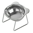 thumbnail image 1 of ACDANC Elevated Cat Bowls 5 Inch Wide Stainless Steel Cat Food Bowl Raised 15-Degree Tilted Food and Water Dish for Indoor Cats Small Dogs to Protect Spine Stainless Steel Cat Bowls, 1 of 7