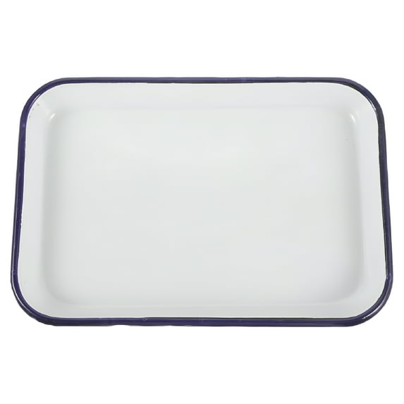 ACDANC Enamel Baking Sheet Pan - White Ceramic Cookie Sheet Non-stick Jellys Rolls Pan Rectangular Serving Tray Enamel Dish Pancake Oven Tray for Kitchen