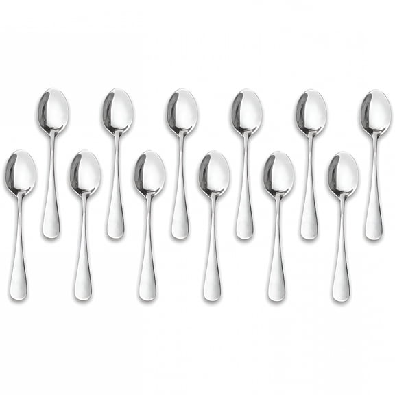 ACDANC Espresso Spoons 12-Pack, 4.7 Inch Mini Stainless Steel Coffee Stirrers, Small Bistro Utensils for Cappuccino, Tea, Dessert, and Appetizers, Sleek Silver