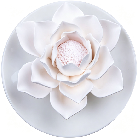 ACDANC Essential Oil Passive Flower Diffuser -Lotus Flower Porcelain Aromatherapy Diffusers for Small Mini Room,Desk Decorative,Bathroom (Lotus) Lotus Flower Porcelain Passive Diffuser