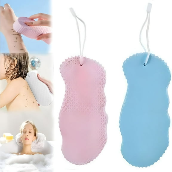 ACDANC Exfoliating Sponge,Magic Exfoliating Bath Sponge,3D Super Soft Exfoliating Bath Sponge,Skin Sponge,Bath Sponge,for Adults Children and Pregnant Women,Reusable (Pink+Blue)