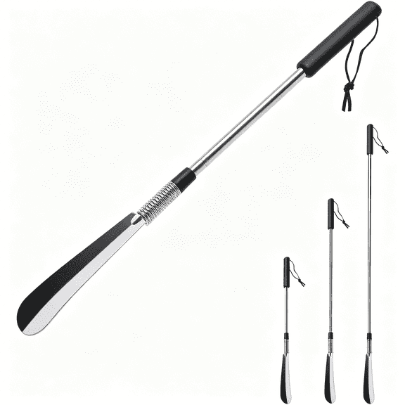 ACDANC Extendable Shoe Horn Long Handle for Seniors,16"To 31"Adjustable,Stainless Steel Telescopic Shoehorn for Men Women,Metal Travel Shoe Horn,Shoe Helper Tool