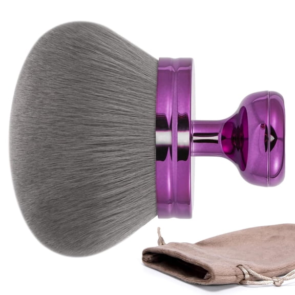 ACDANC Extra Large Body Makeup Brush with Drawstring Bag, 3.2 Inch Self Tanner Applicator for Face Legs, Flawless Blend Sunscreen Lotion Foundation Brush (Purple)