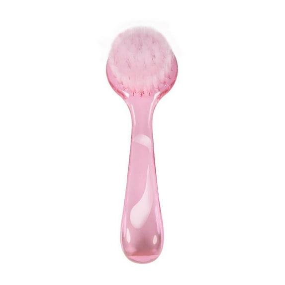 ACDANC Facial Cleansing Brush,Round Tip for Detailed Cleaning Face Brush,Soft Bristles Gentle on Hands Portable Handle for Easy Use Facial Brush,Pink