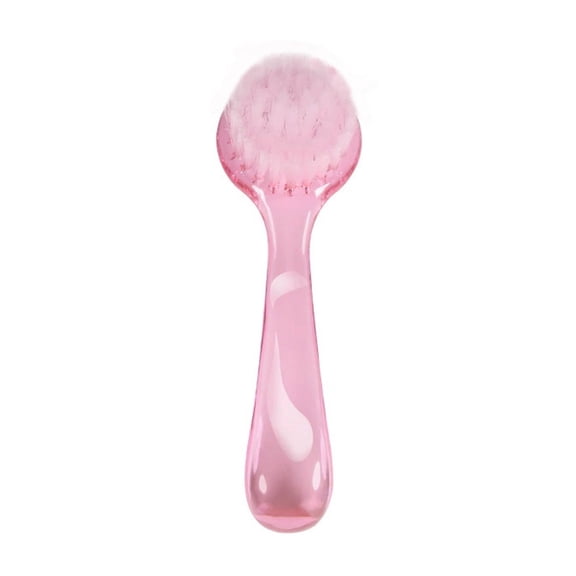 ACDANC Facial Cleansing Brush - Soft Bristle Face Brush with Round Tip for Deep Cleaning, Portable Handle for Home Travel and Gym Use, Gentle Skin Care Tool, Pink
