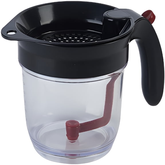 ACDANC Fat & Grease Separator with Fine Mesh Filter and oil Sauce Separator Strainer with a bottom drain valve. Sauce separator strainer for healthier cooking. 33Oz or 0.975 Lt