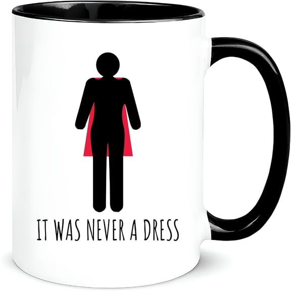 ACDANC Feminist Superhero Mug,It Was Never A Dress,Women Empowerment,Gender Equality,Coffee Mugs for Women Funny Mother'S Day Gift,Ceramic Coffee Mug/Tea Cup 11 Oz