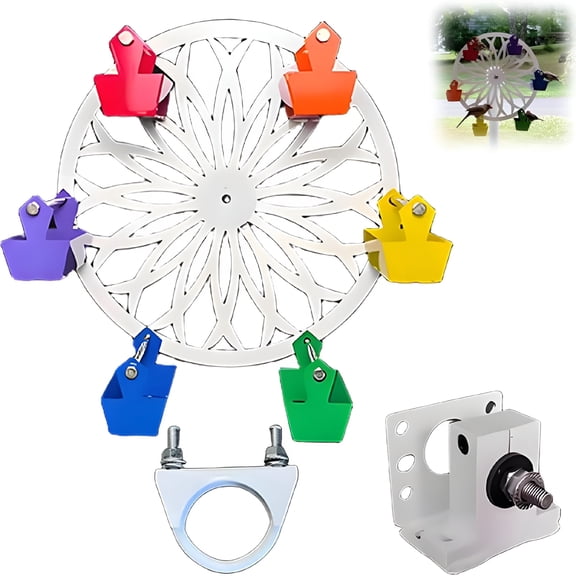 ACDANC The Ferris Wheel of Fun for Your Feathered Friend, Whirly Wheel Bird Feeder with Spinning Motion, Durable Steel Design Makes It Easy to Install on Poles or Trees, Perfect for Bird Watching
