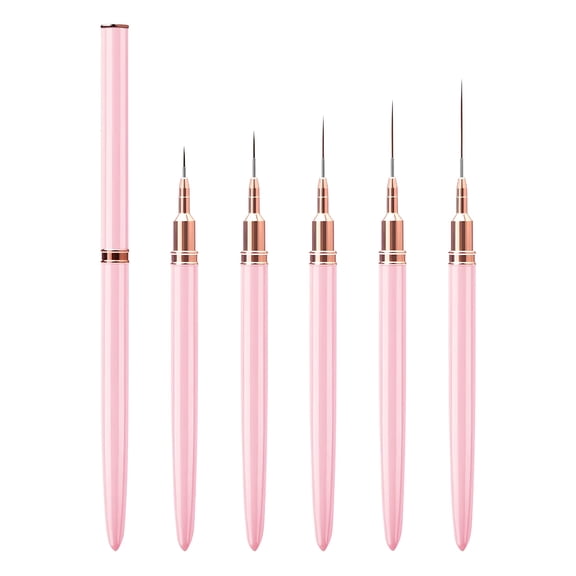 ACDANC Fine Liner Brush Nail Art Striping Brushes 7/9/11/15/25mm Thin Line Nail Brush Detail Drawing Brush Gel Nail Polish Brush