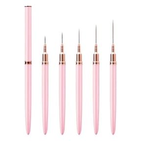 ACDANC Fine Liner Brush Nail Art Striping Brushes 7/9/11/15/25mm Thin Line Nail Brush Detail Drawing Brush Gel Nail Polish Brush