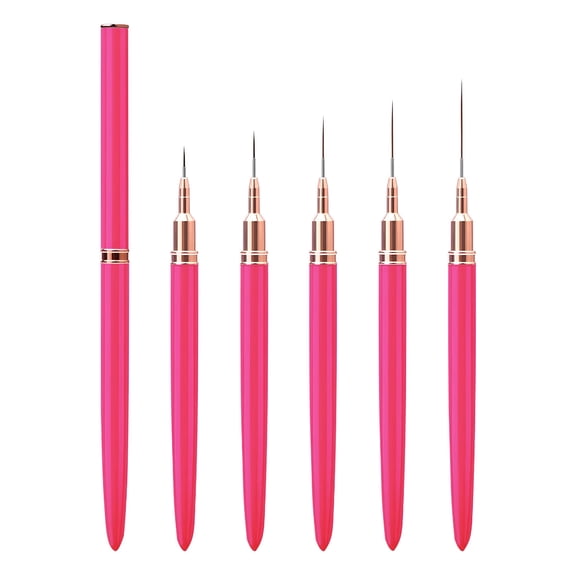 ACDANC Fine Liner Brush Nail Art Striping Brushes 7/9/11/15/25mm Thin Line Nail Brush Detail Drawing Brush Gel Nail Polish Brush