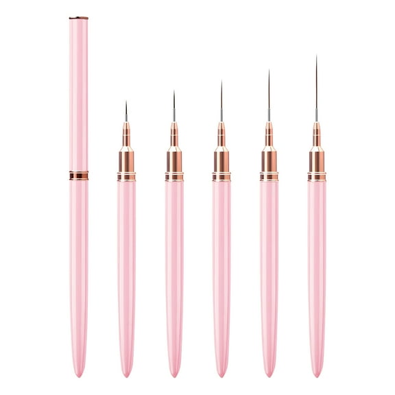 ACDANC Fine Liner Brush Nail Art Striping Brushes 7/9/11/15/25mm Thin Line Nail Brush Detail Drawing Brush Gel Nail Polish Brush