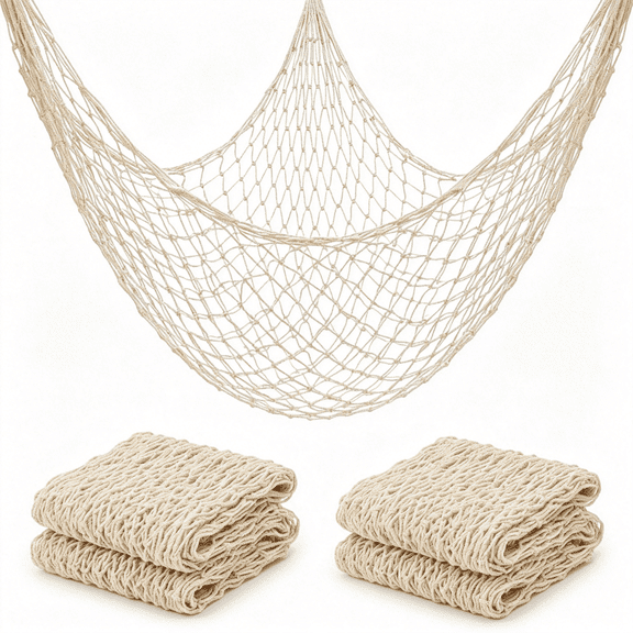 ACDANC Fish Net Decorations for Party - 2Pcs 39.37 * 78.74 in Fishing Net Decoration Netting for Wall Photo Hanging Nautical Fishnet Table Runner Decorative Ocean Theme Birthday Party Rope Nets